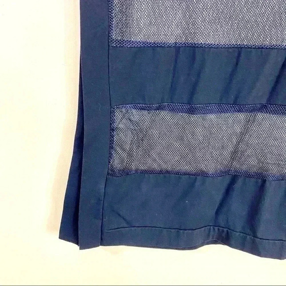 La Moda Black Sheer Mesh Striped Sleeveless Blouse - Picture 10 of 12